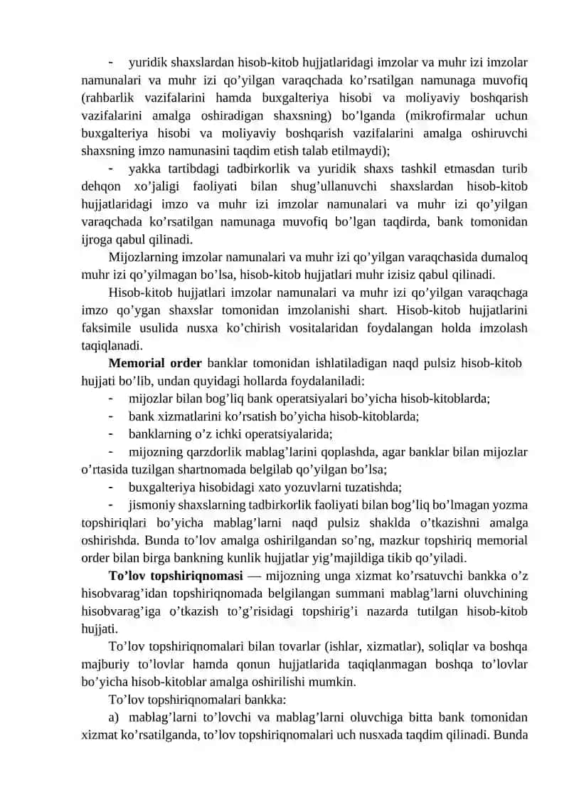 Bankdagi hisob-kitob schyotidagi pul mabla’lari hisobi 4