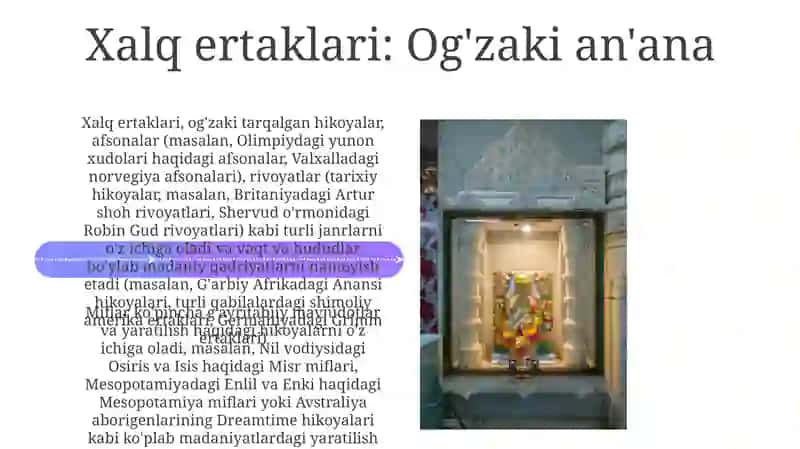 Rivoyat. Mif, afsona va asotir janrlari badiyati 4