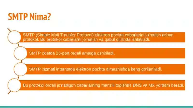 SMTP, Telnet va DNS Tarmoq protokollari 4