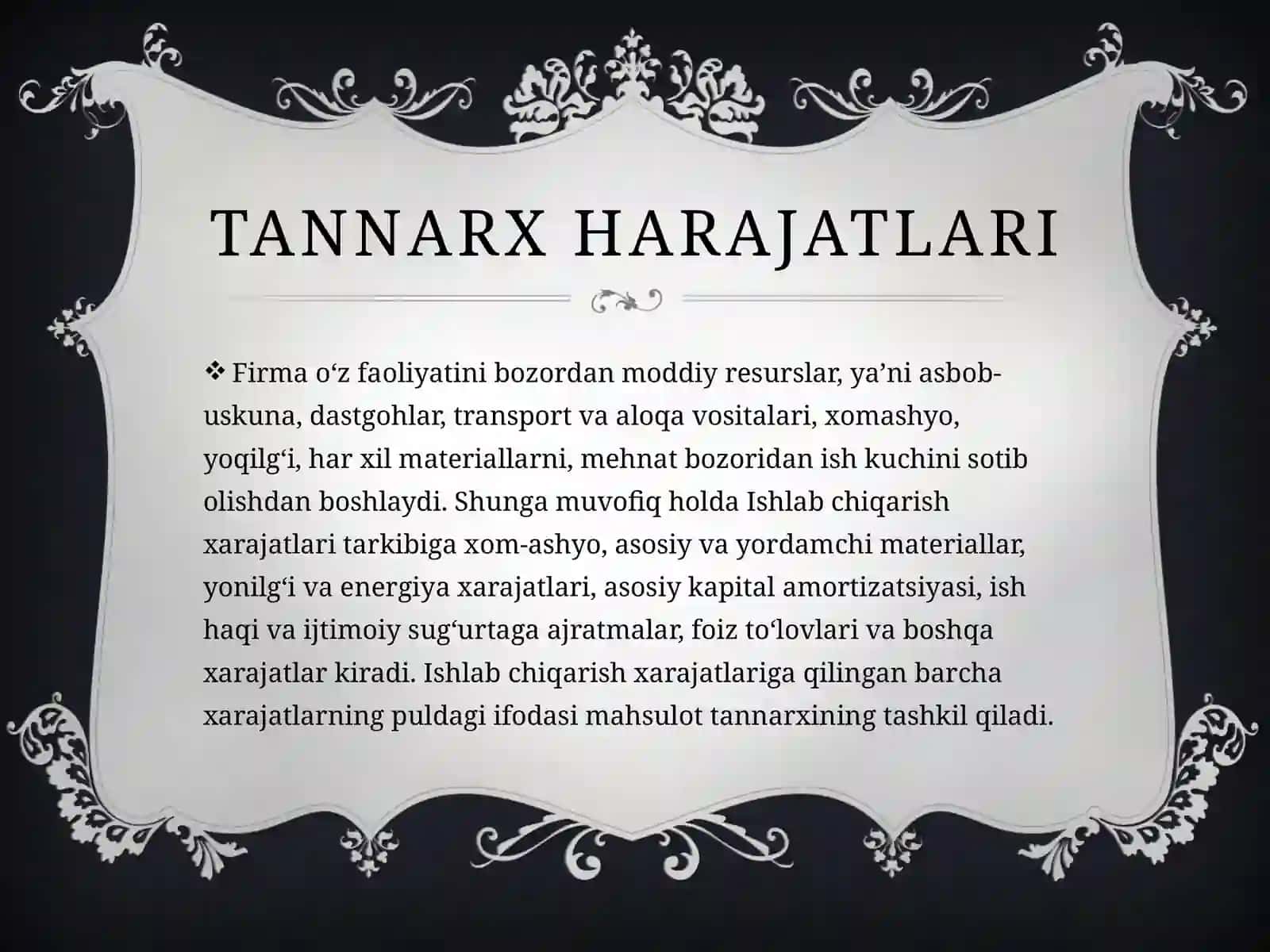 Ishlabchiqarish harajatlari 4