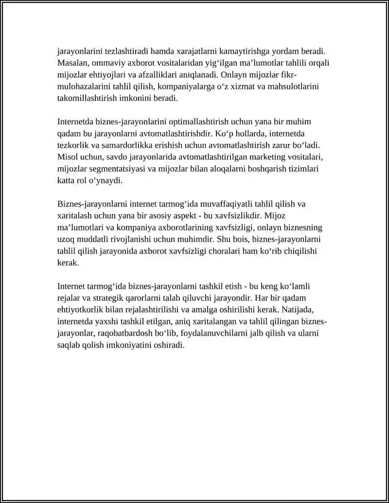 INTERNET TARMOG‘IDA BIZNES-JARAYONLARINI TASHKIL ETISH 4