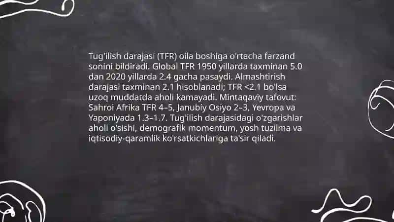 Dunyo aholi dinamikasi va istiqboldagi sonini prognozlash 4