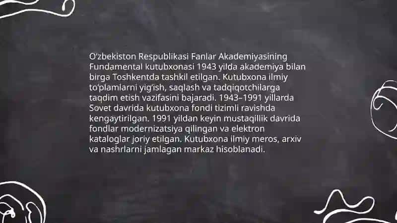 O‘zbekiston Respublokasi fanlar akademiyasining fundamental kutubxonasi 4