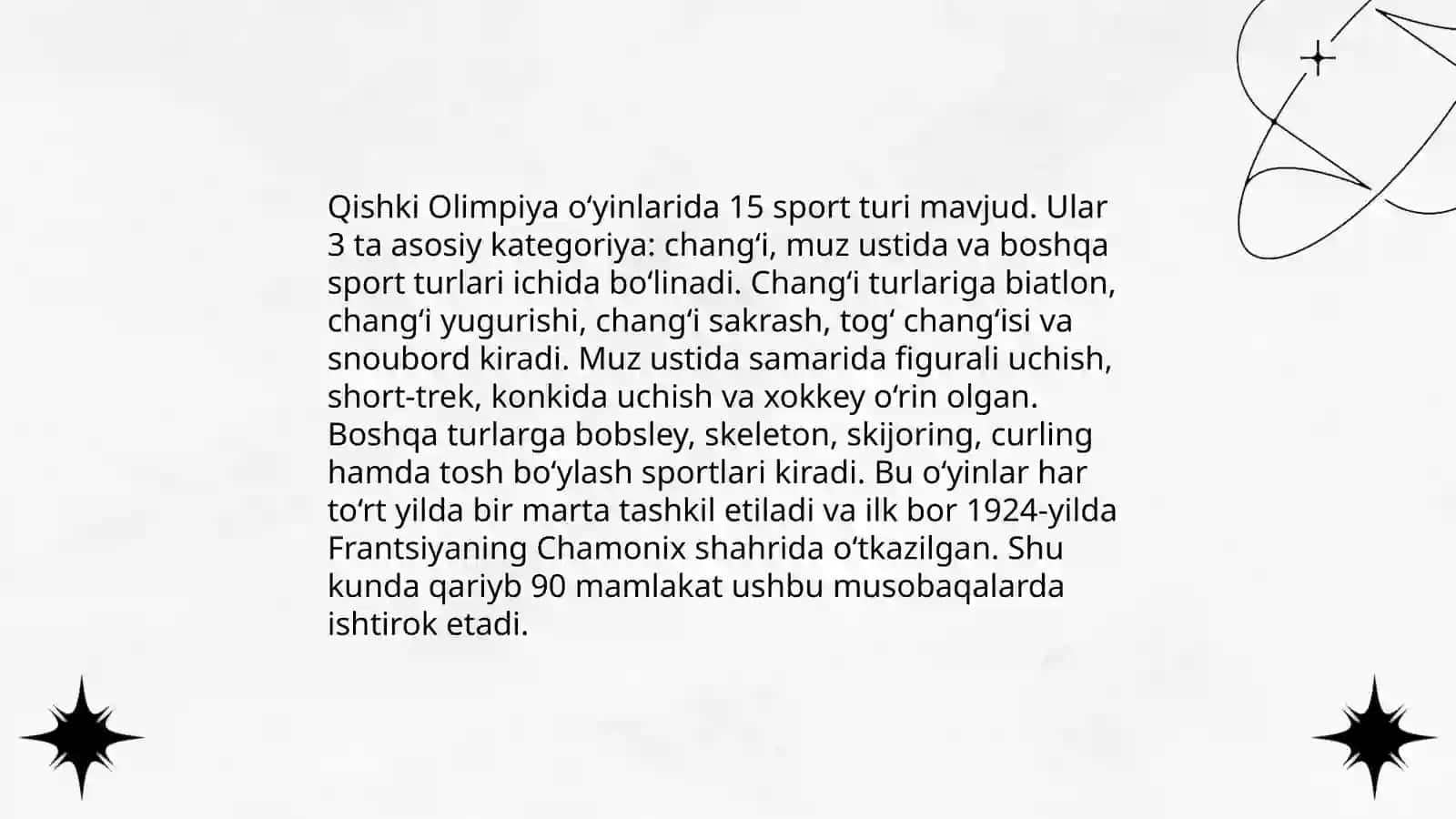 Qishki Olimpiya o‘yinlari(1924-yildan hozirgi davrgacha) 4