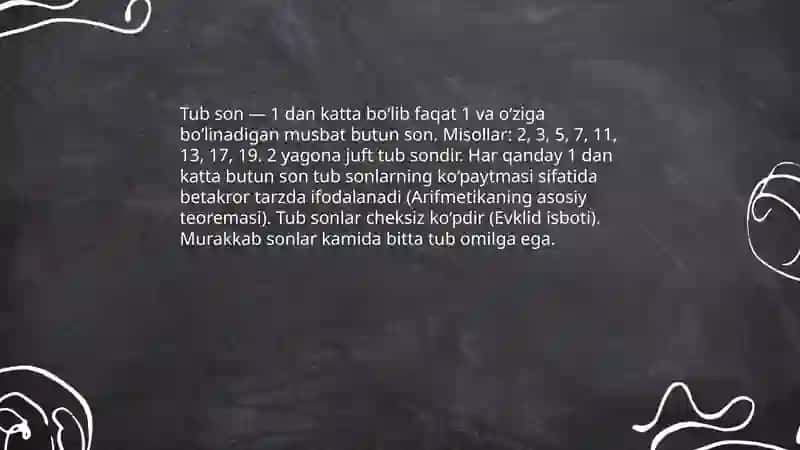 Arifmetikaning asosiy teorimasi 4