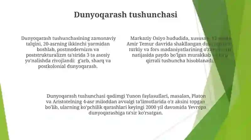 Dunyoqarash va uning tarixiy turlari 4