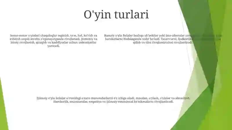Maktabgacha Yoshdagi Bolalarning O'Yin Faoliyati Haqida 4