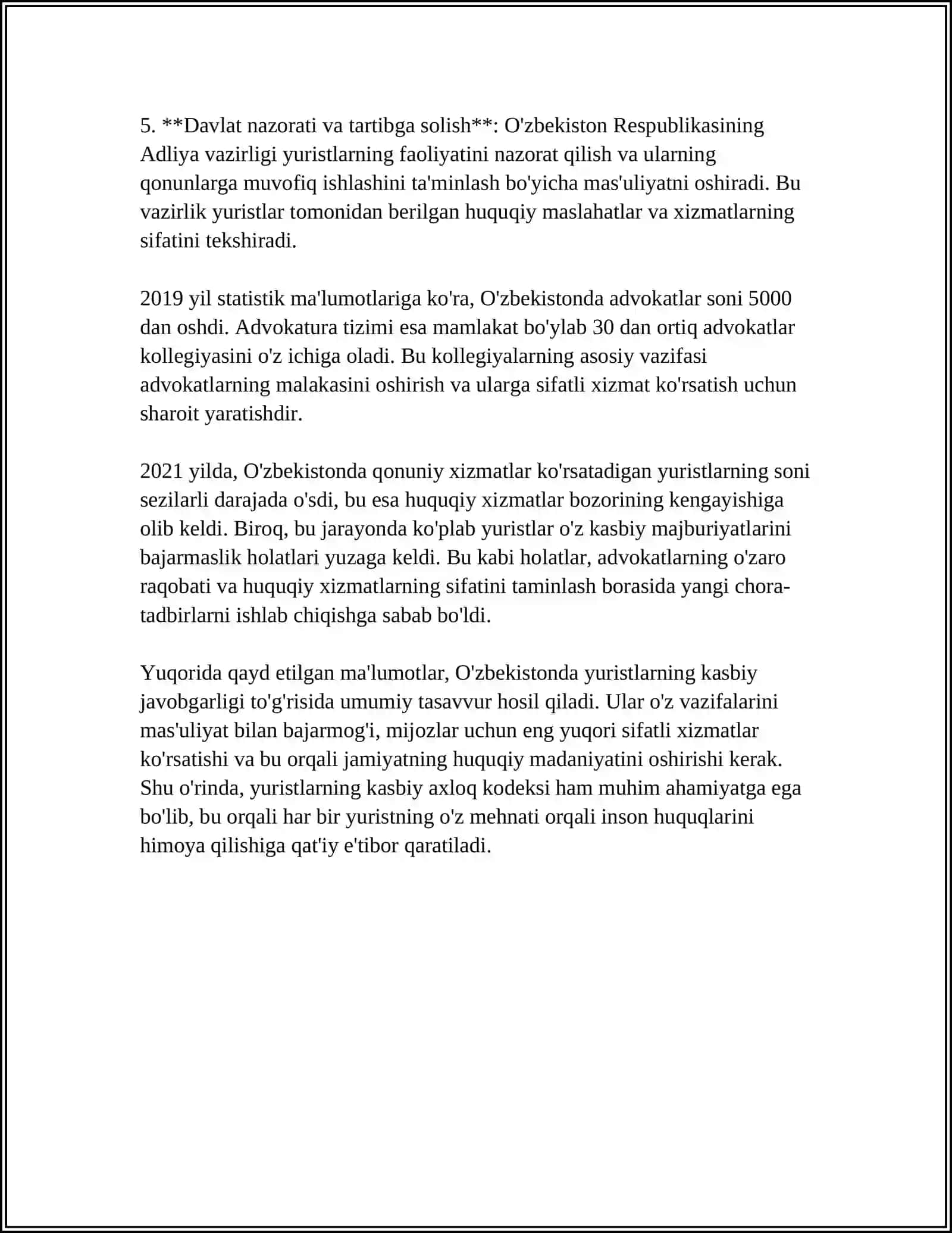 Yuridik kasbegalarining professional javobgarligi 4