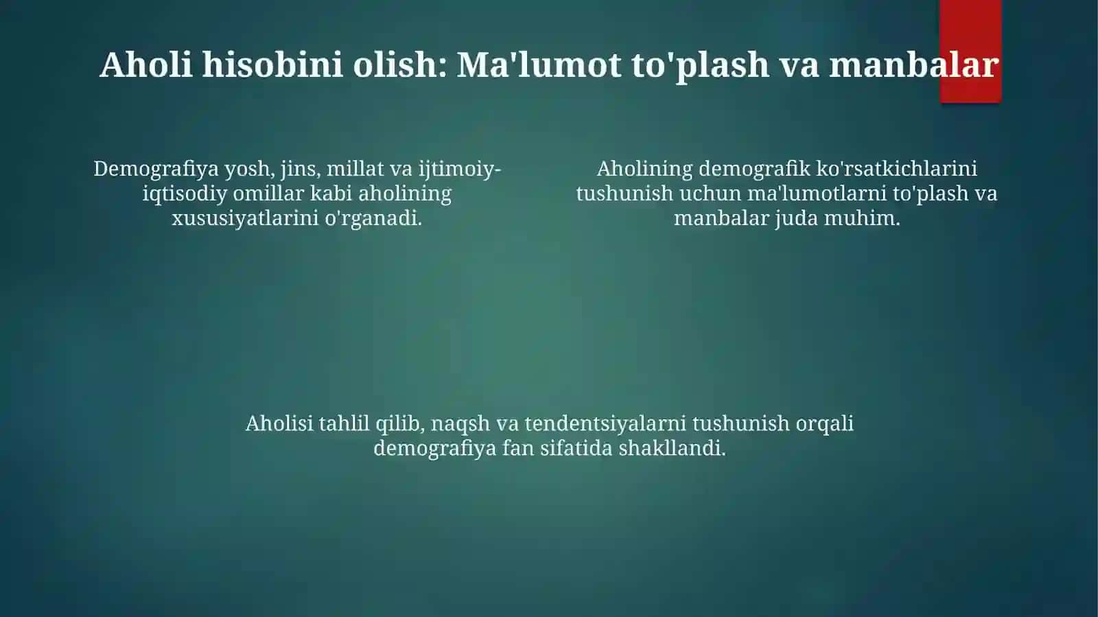 Demografiya tadqiqotlari 4