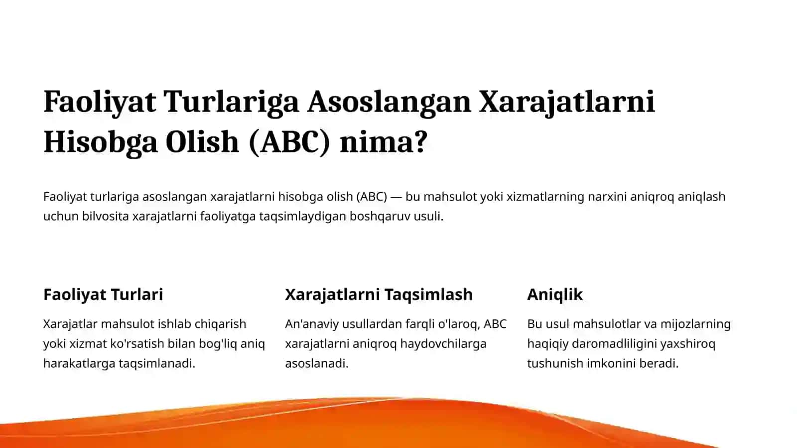 Faoliyat Turlari Bo'yicha Xarajatlarni Hisobga Olish 4