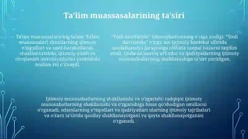 Yosh Davlarida Shaxs Ijtimoiylashuvining OʻZiga Xosligi 4