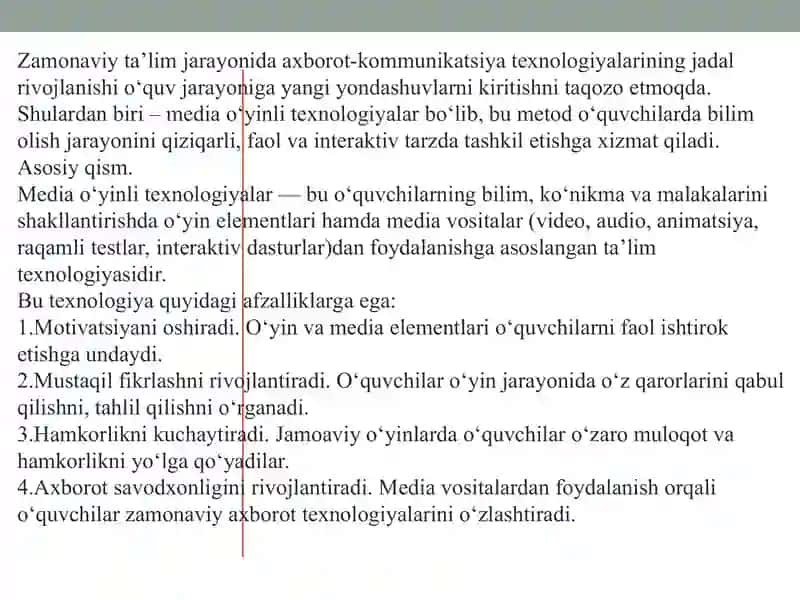 O‘yinli texnologiyalar 4