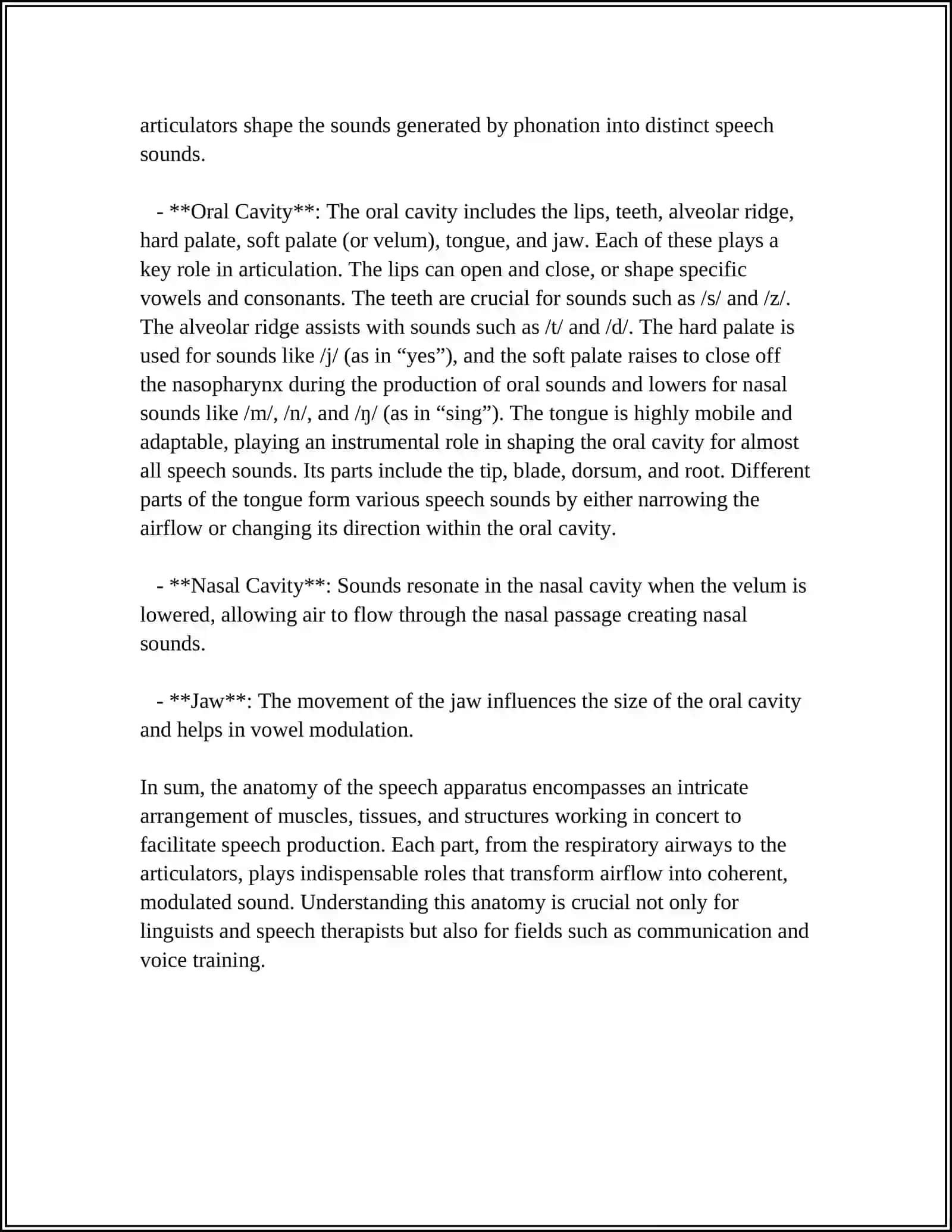 Anatomy of the Speech Apparatus 4