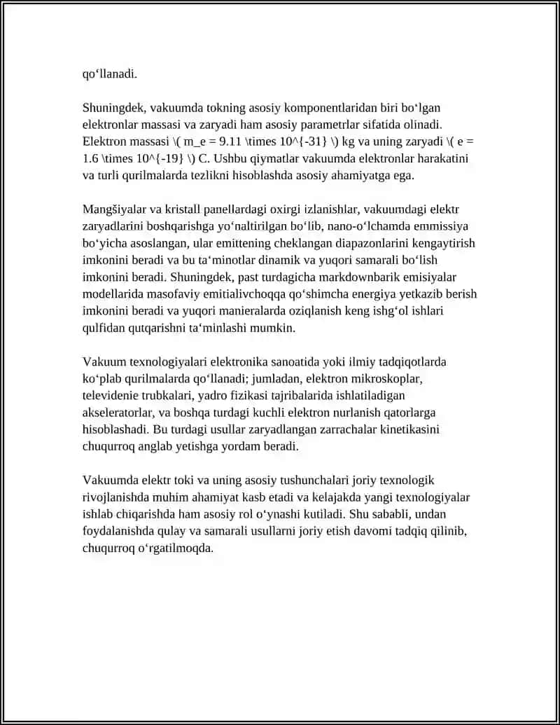VAKUUMDA ELEKTR TOKI 4