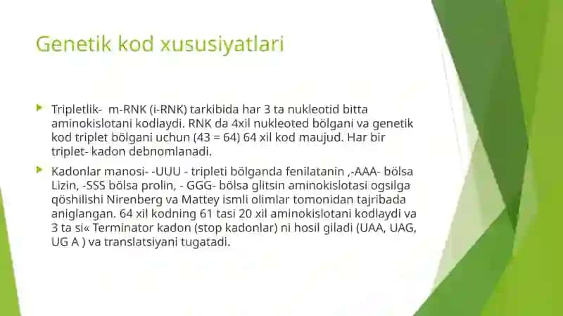 Translyatsiya. Genlar almashinuvini boshqarilishi. 4