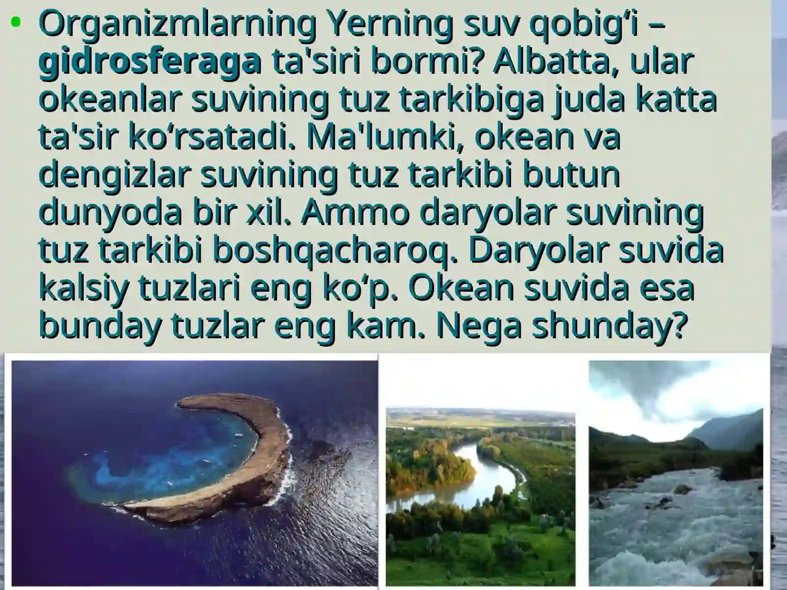Organizmlarning yer qobiqlariga ta'siri 4