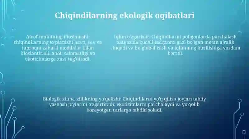 Chiqindilar Hozirgi Zamonning Global Muammosi 4