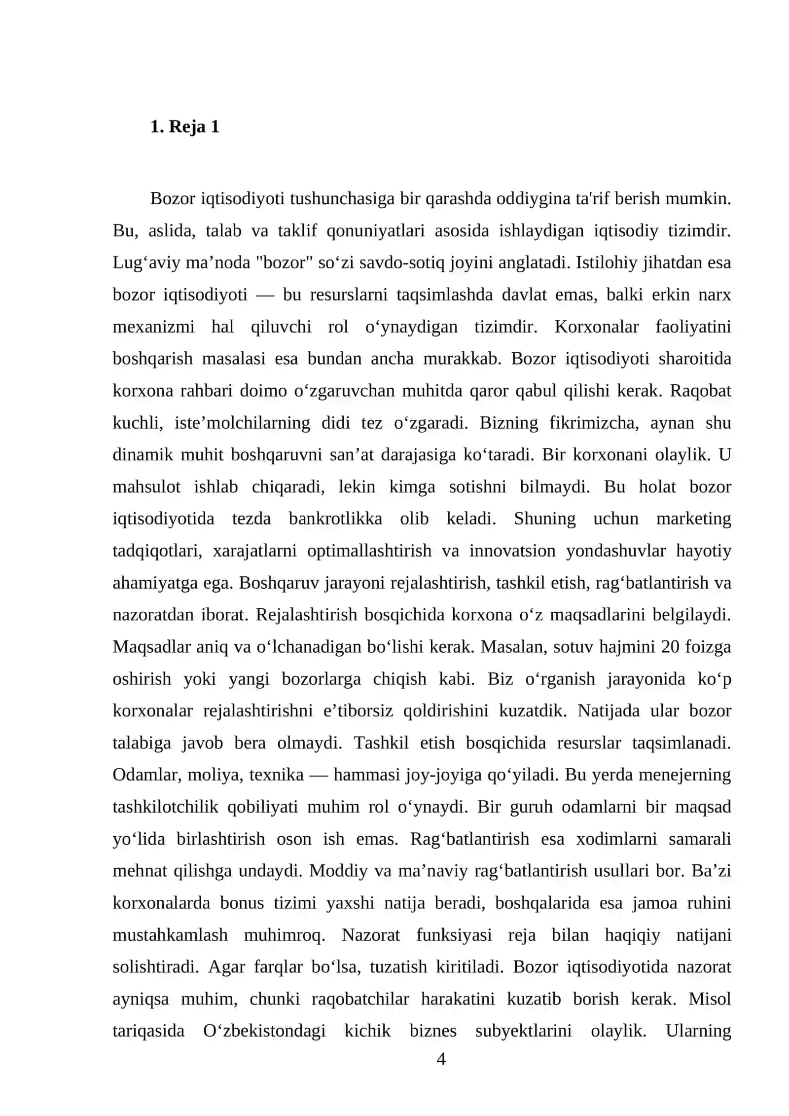 Bozor iqtisodiyoti sharoitida korxonalar faoliyatini boshqarish 4