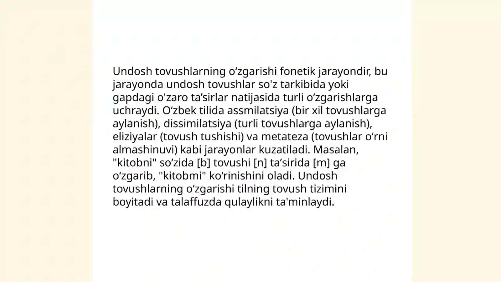 Fonetik oʻzgarishlar 4
