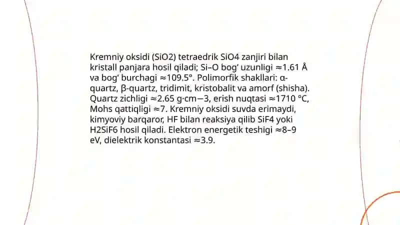 Kremniy va sirt kimyosi 4