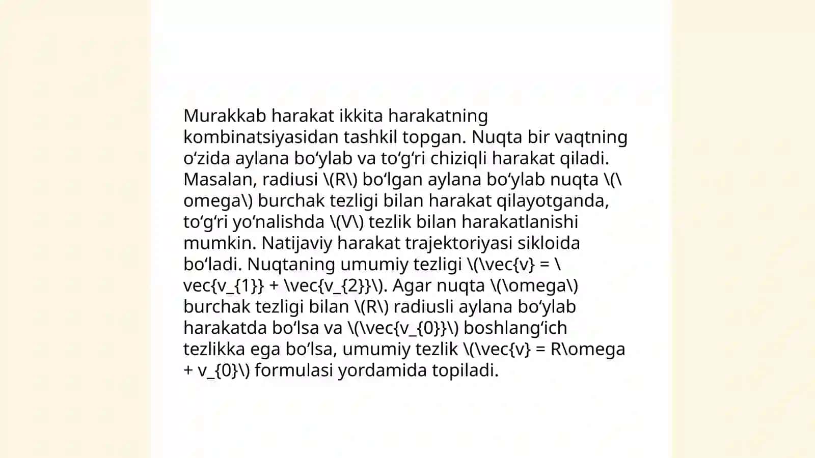 Murakkab Harakat Tushunchasi 4