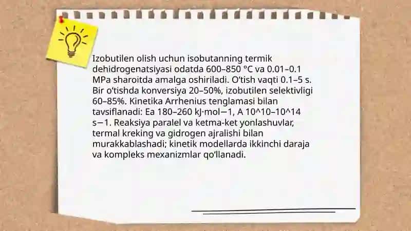 Izobutilen olishni sanoat usullari 4