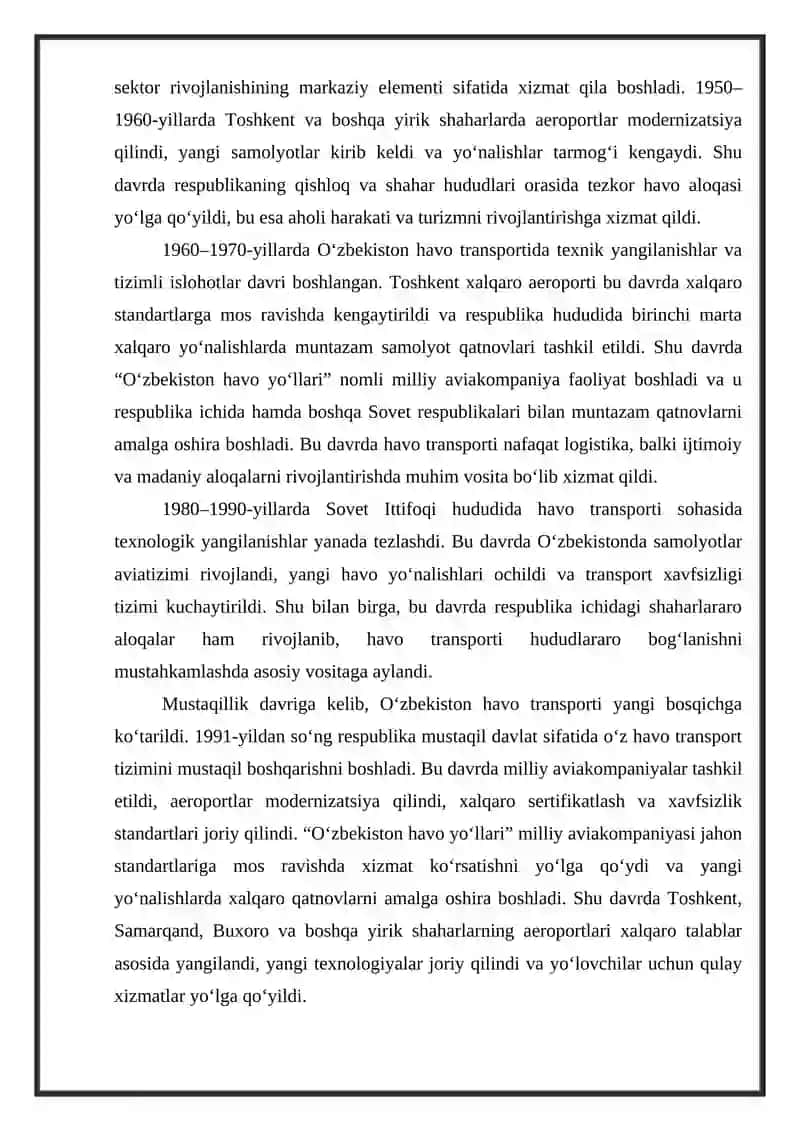 O‘zbekiston Respublikasi havo transporti 4
