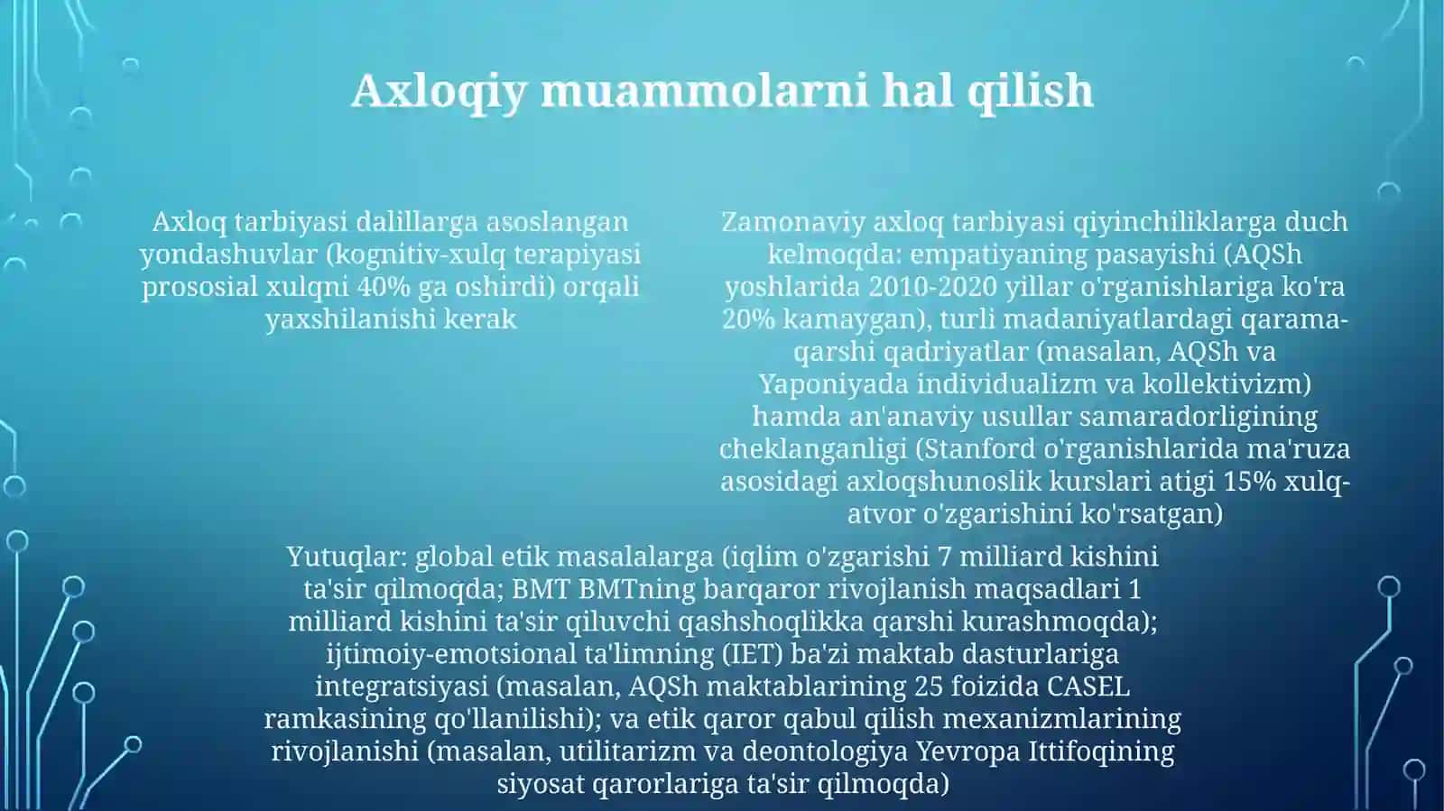 Zamonaviy axloqiy tarbiyaning yutuqlari va kamchiliklari 4