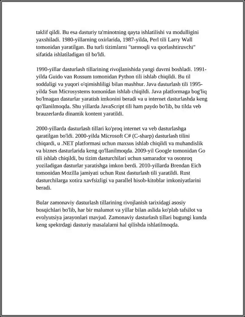 Zamonaviy Dasturlash Tillarining Tahlili 4