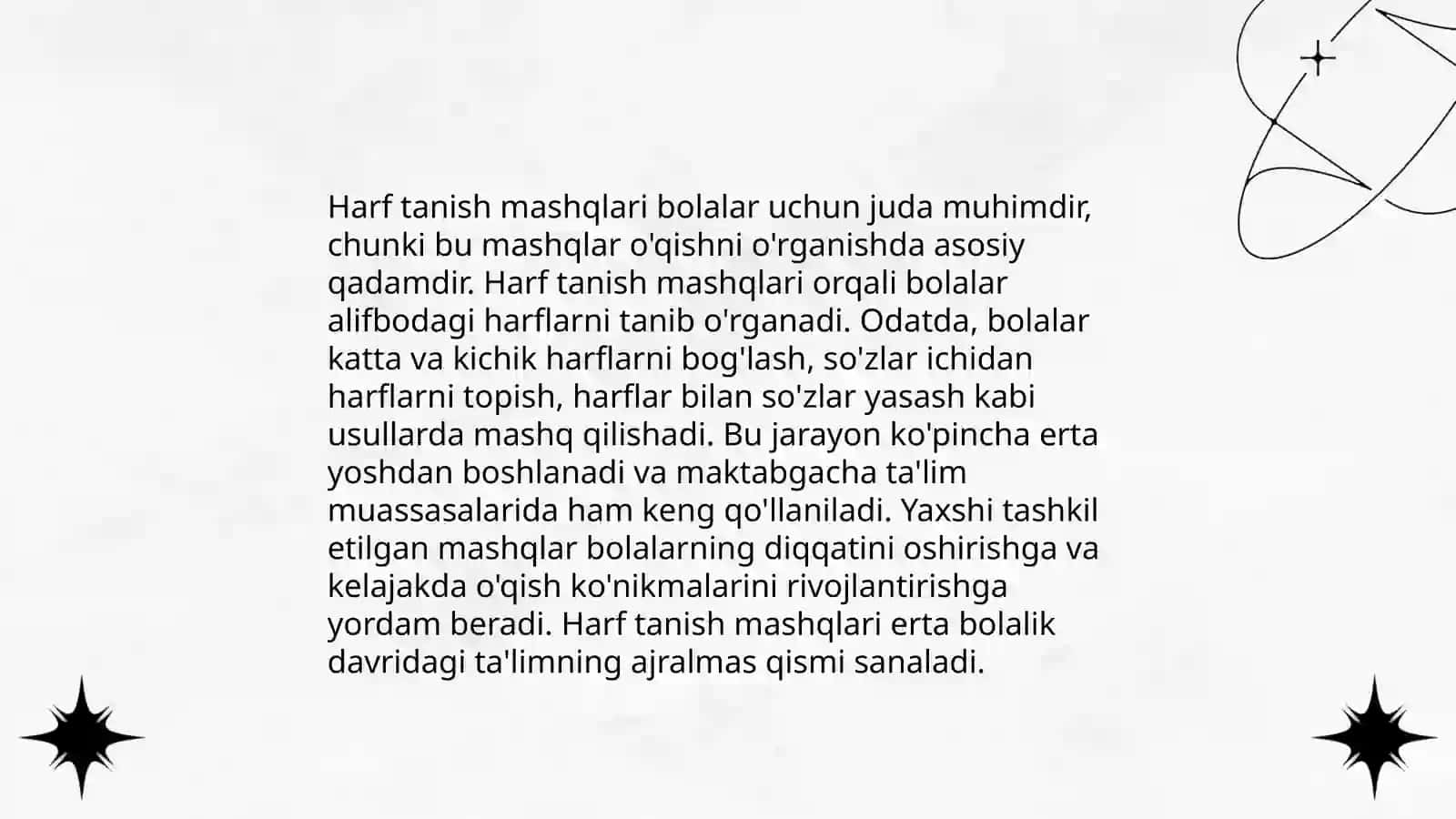 Savod o'rgatishda mashq turlari 4