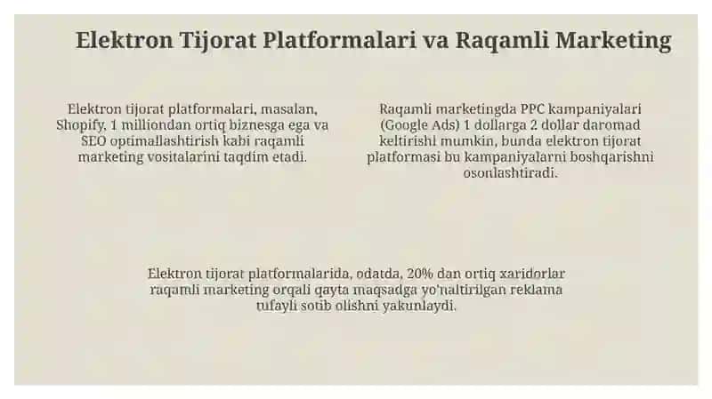 E-biznes: Ta'rif, Turlari va Modellar 4