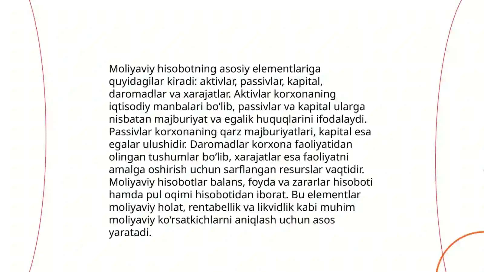 Moliyaviy hisobotning mazmuni va tarkibi 4