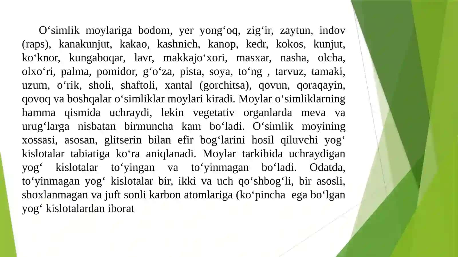 Moylar va moysimon moddalar, Saponinlar, Efir moylari 4