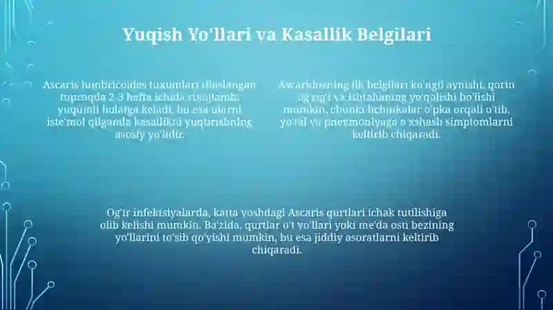 Yumaloq chuvalchanglar:odam askaridasi 4