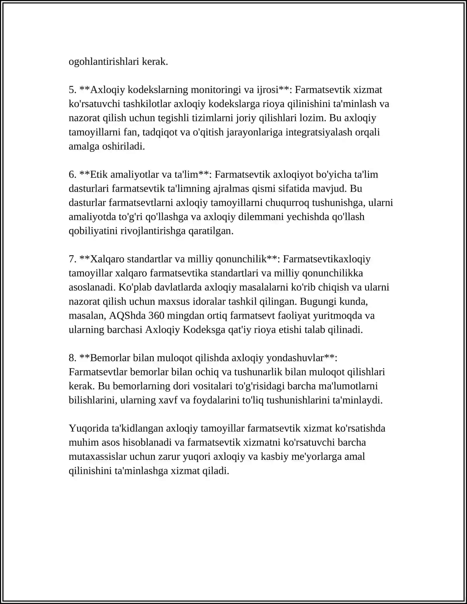 FARMASEVT MUTAXASISSLARNI ETIKASI 4
