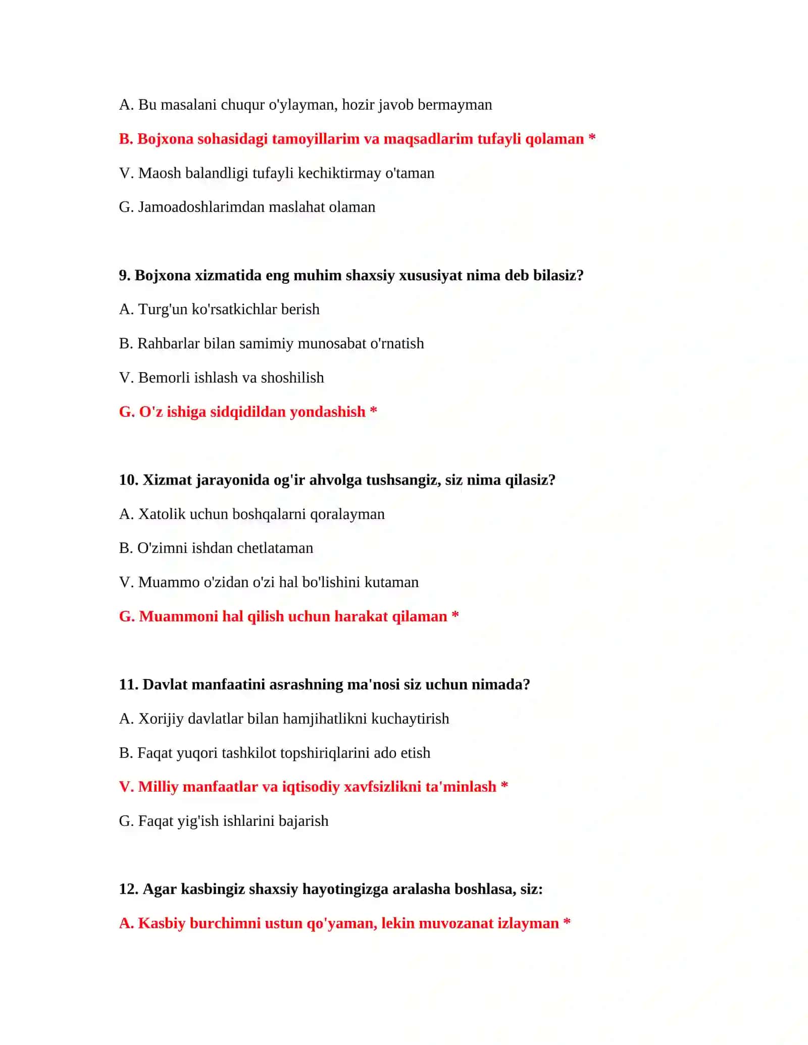 Bojxona test savollari 250 ta 4