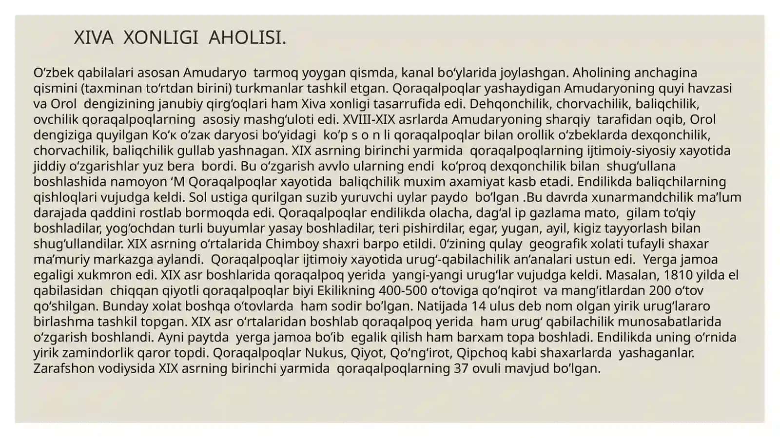 XIVA XONLIGI AHOLISI VA MASHG’ULOTLARI 4