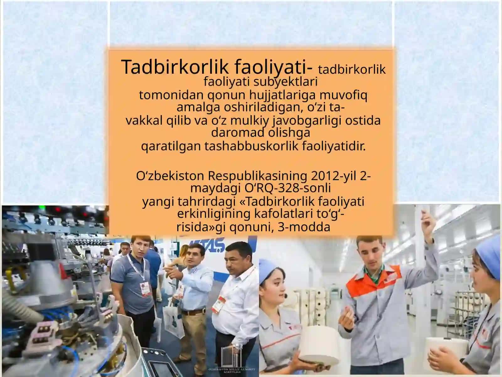 Tadbirkorlik faoliyatining rivojlanish shart-sharoitlari 4