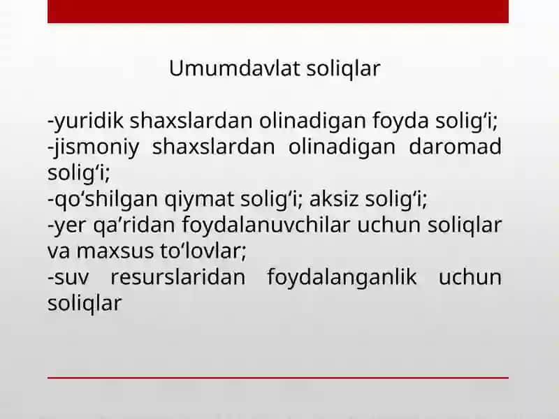 Umumdavlat soliqlarining umumiy tavsifi 4