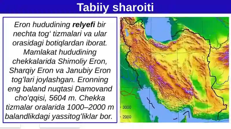 Eron Islom Respublikasi Geografiyasi 4