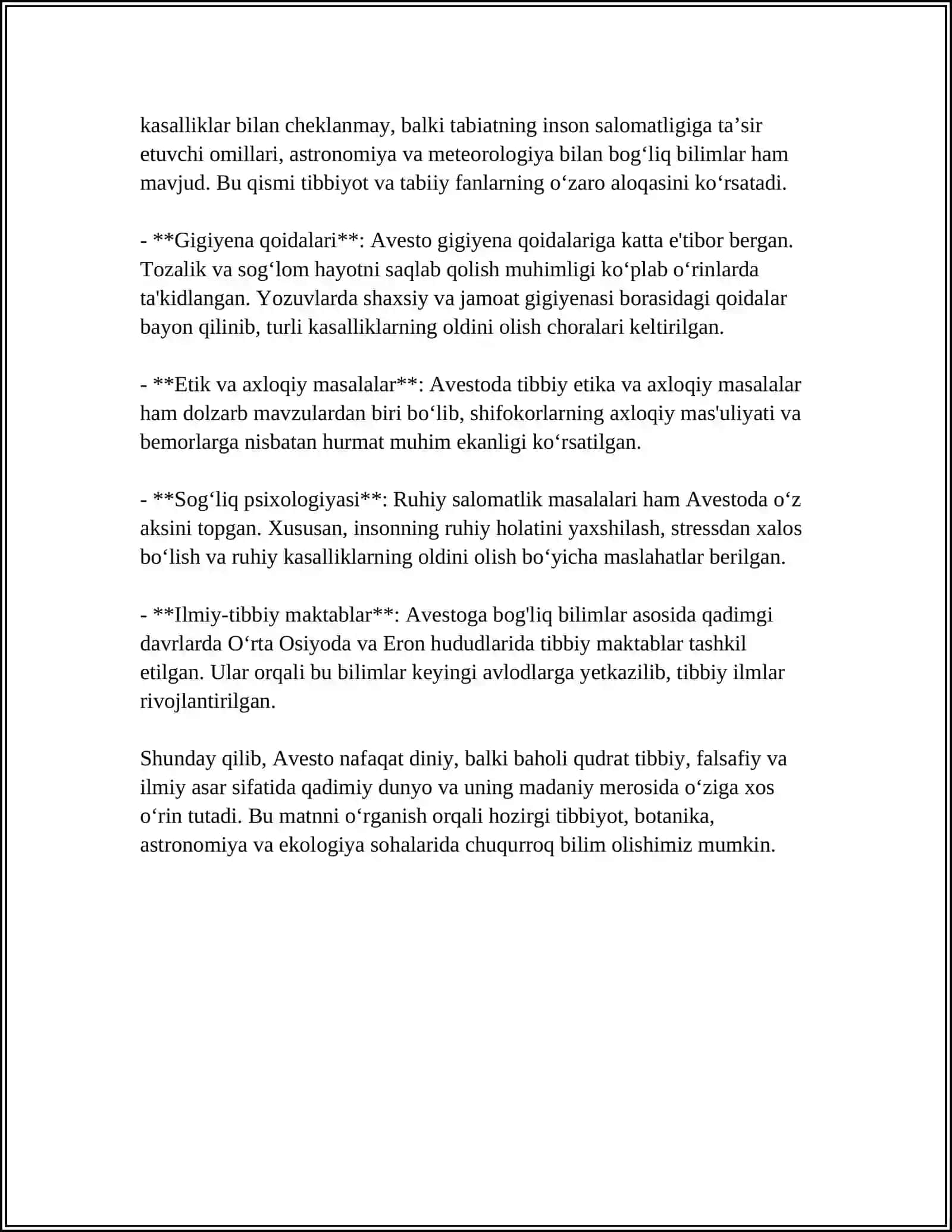 Avestoning Tibbiyotdagi O'rni 4