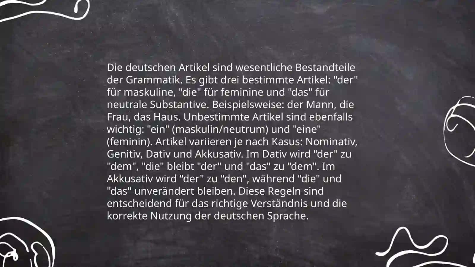 Deutsche Grammatik: Die Artikel 4