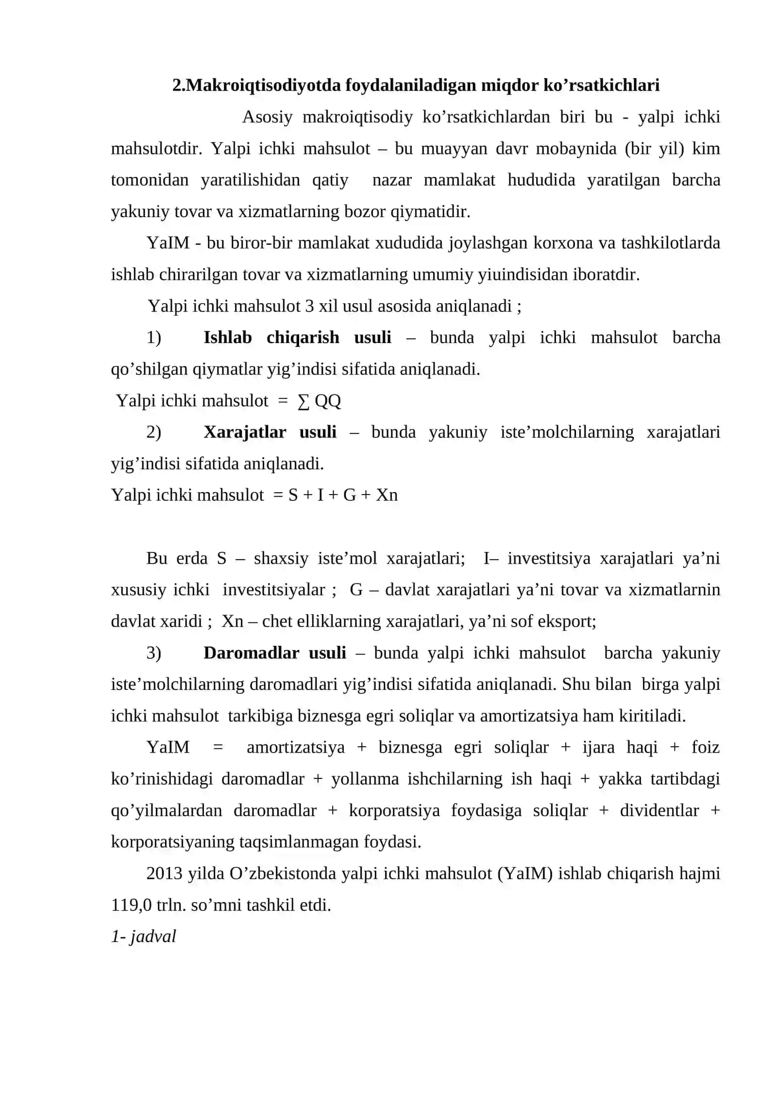 Makroiqtisodiy ko’rsatkichlar va ularni hisoblash 4