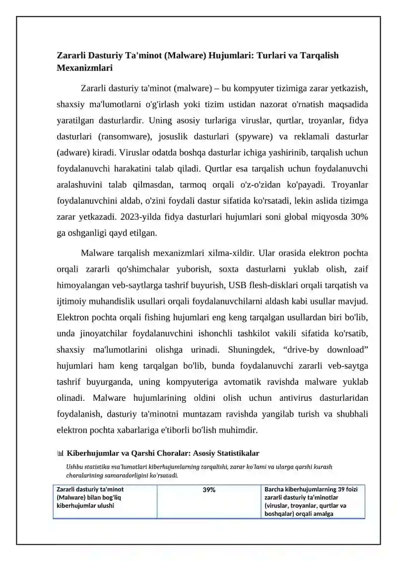 Kibr hujum turlari va ularga qarshi himoua choralari 4
