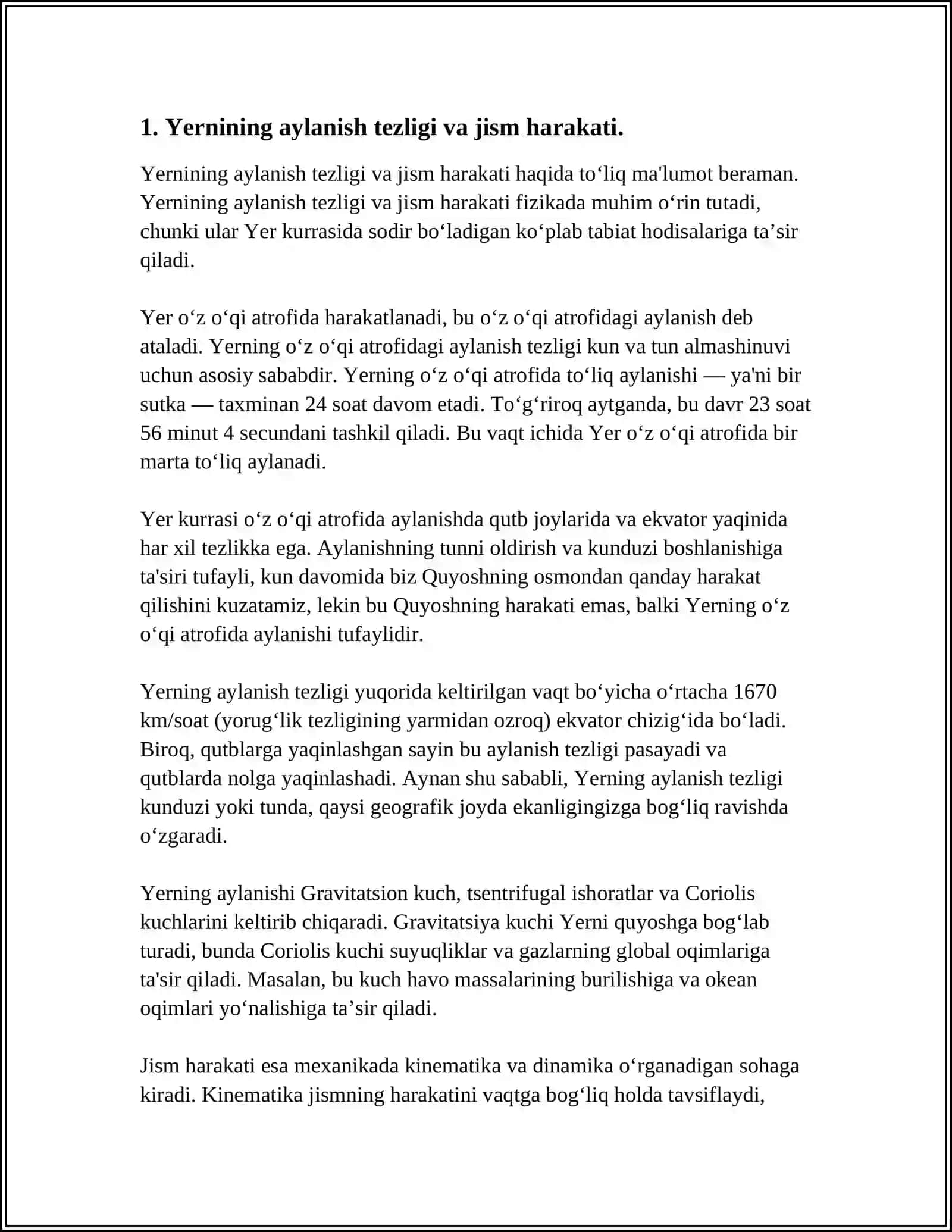 YERNING TORTIRISH MAYDONIDA JISMLARNING XARAKATI 4