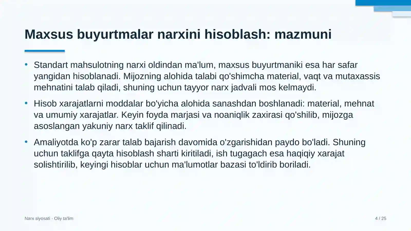 valyuta ayirboshlash shoxobchalarida maxsus buyurtmalar narxini hisoblash 6306 4