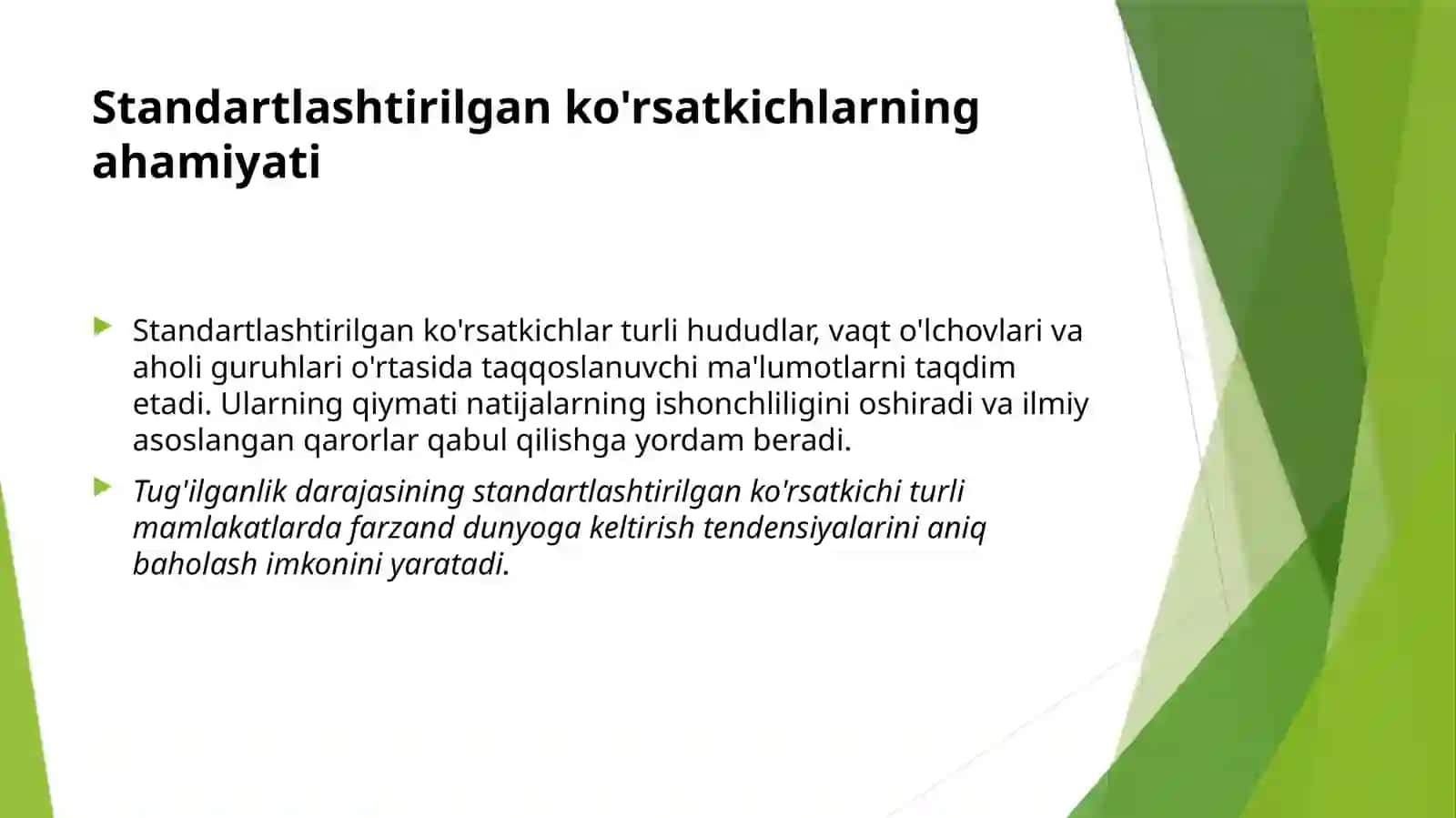 Jamoat salomatligida standartlashtirish 4