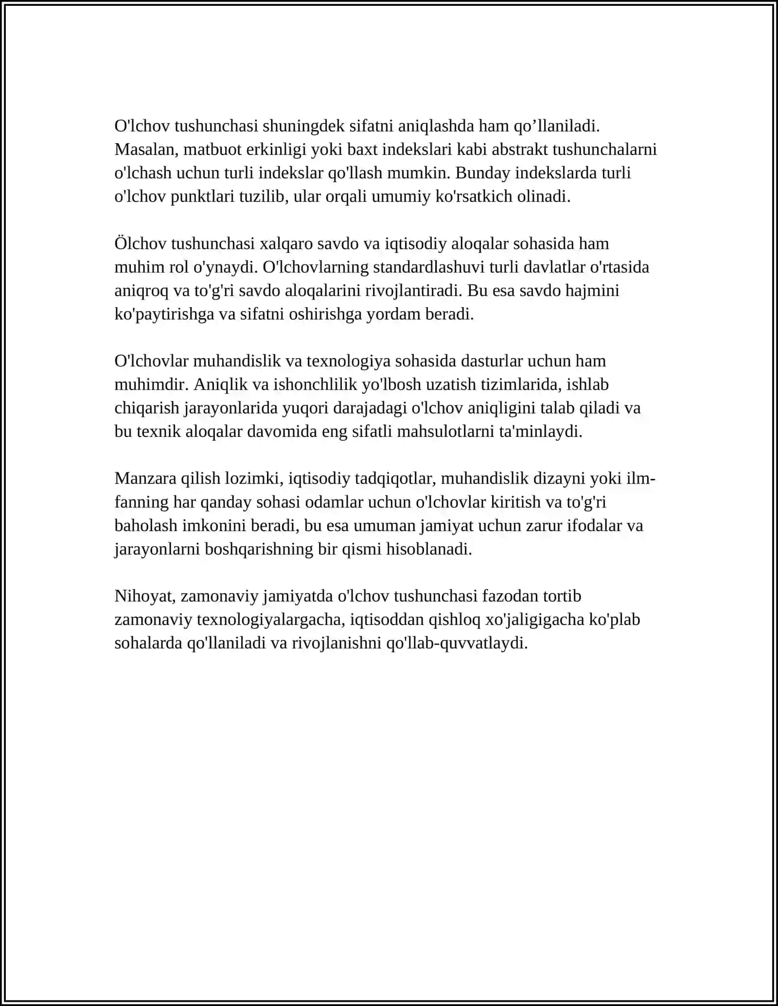 ÕLCHASHNING NAZARIY ASOSLARI 4