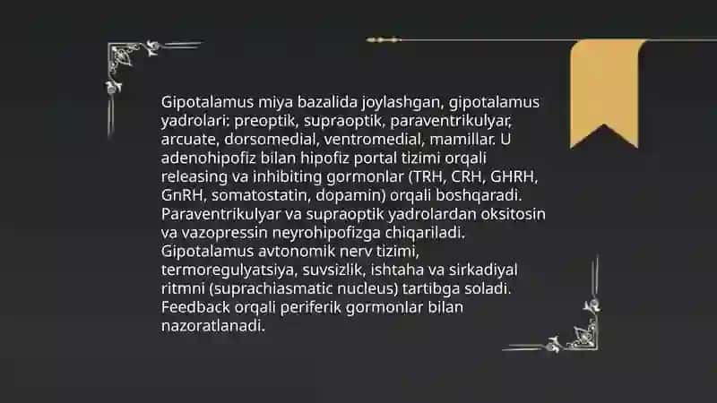 Neyroendokrin tizimning struktur funksional tavsifi 4