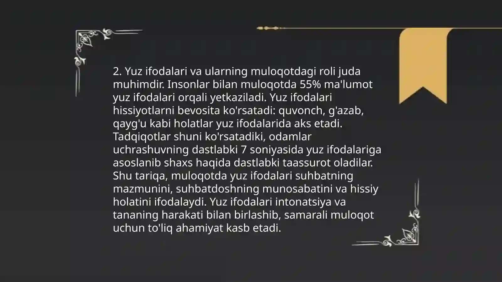 Noverbal muloqot,Muloqot boyituvchi omillar 4